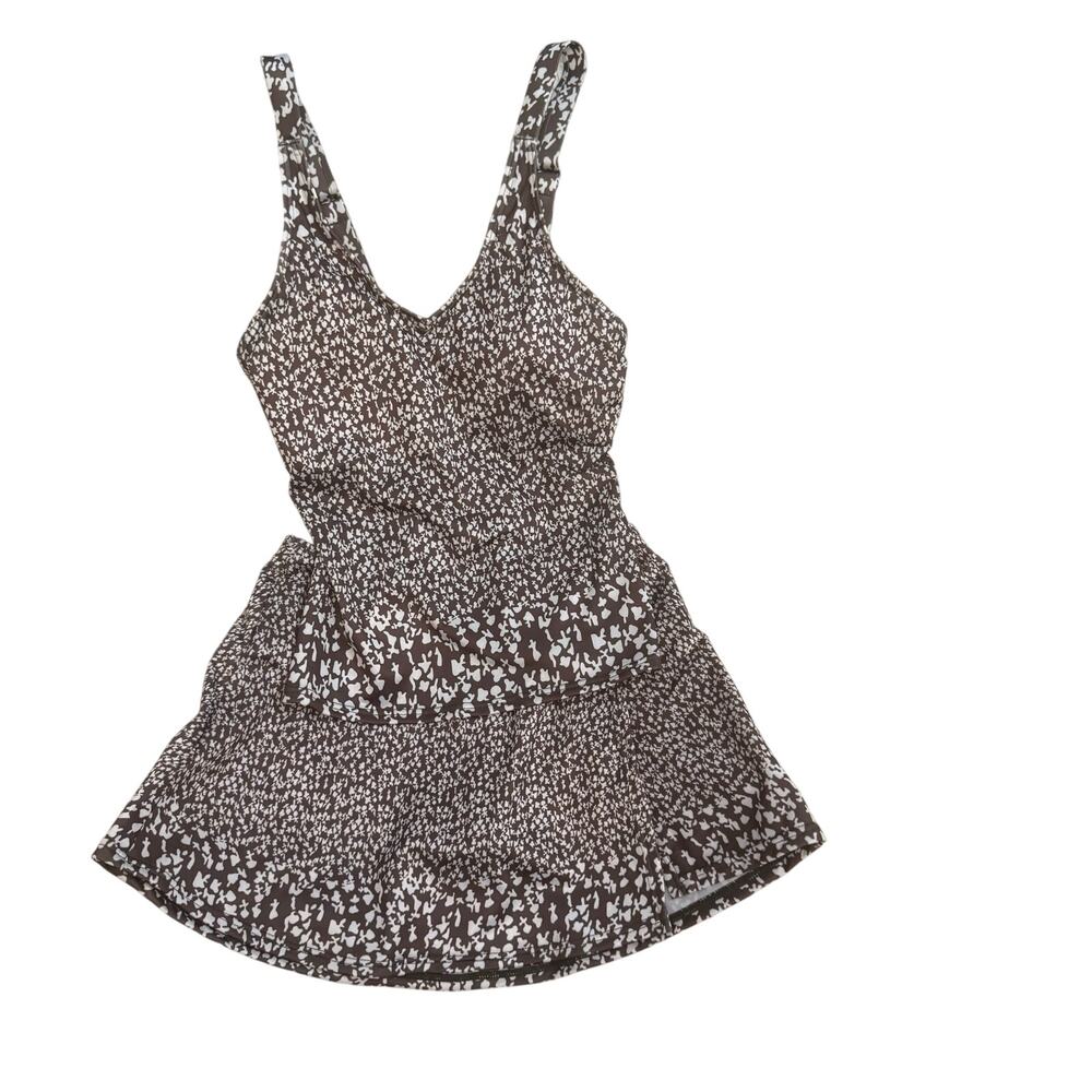 Made With Love Brown &White Abstract Print 2Piece Set –Crop Tank & Skirt S –NWT